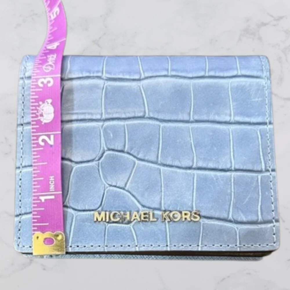 MICHAEL Michael Kors Mercer Crocodile-Embossed-Leather Card Case - Picture 9 of 12